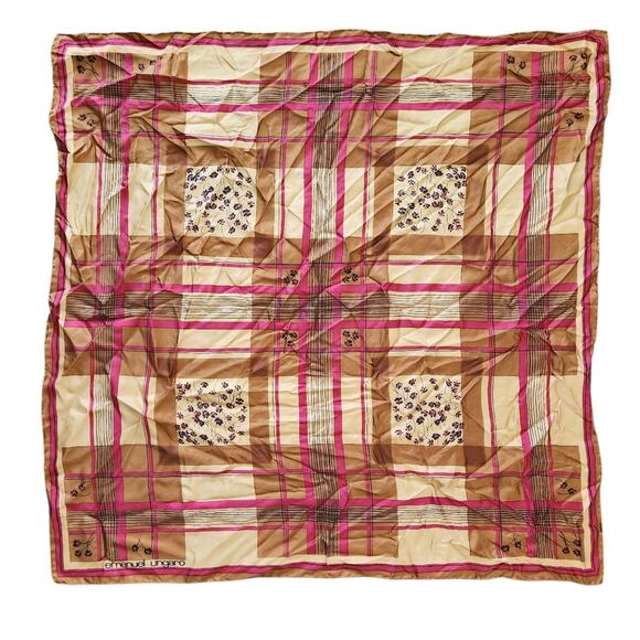 EMANUEL Ungaro Silk Printed Scarf 30*30 - Picture 1 of 4